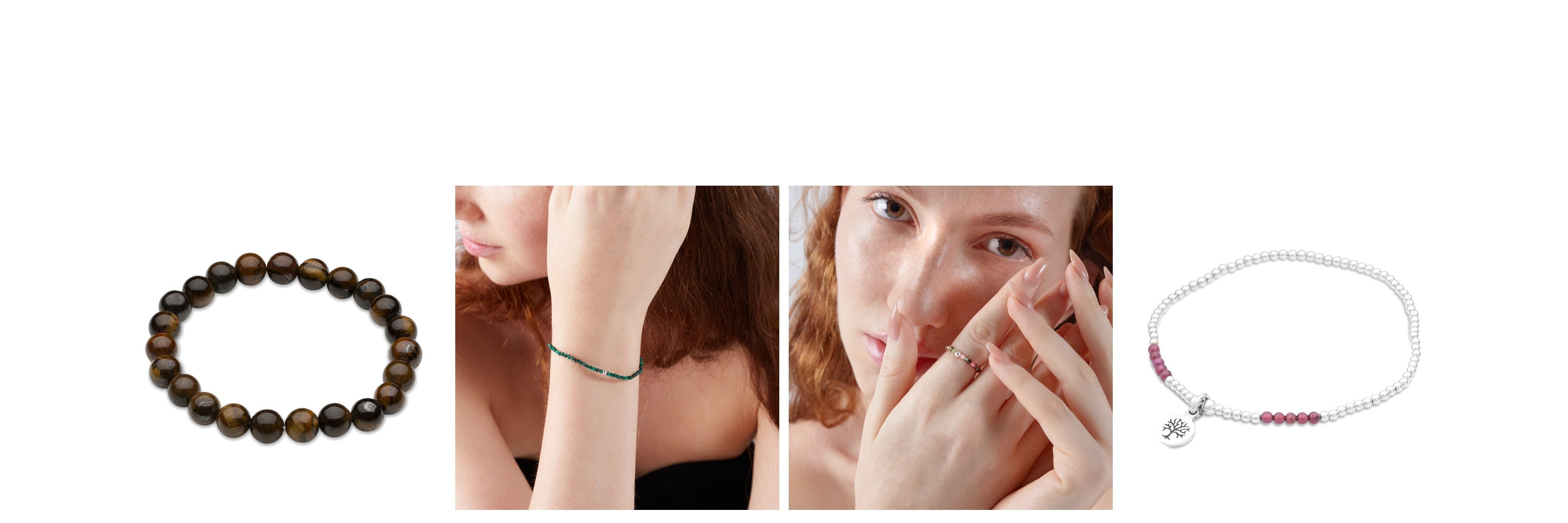 Schmuck Sortiment - Mini Perlenringe, Armbänder und Kraftarmbänder aus Edelsteinen