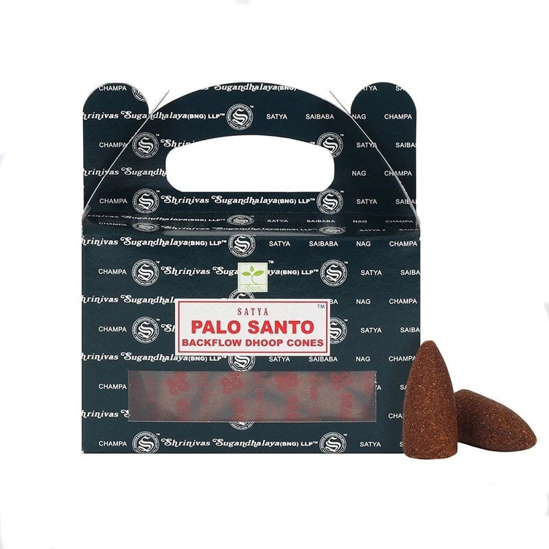 Satya Rückfluss-Räucherkegel Palo Santo – warm, harzig und erdend