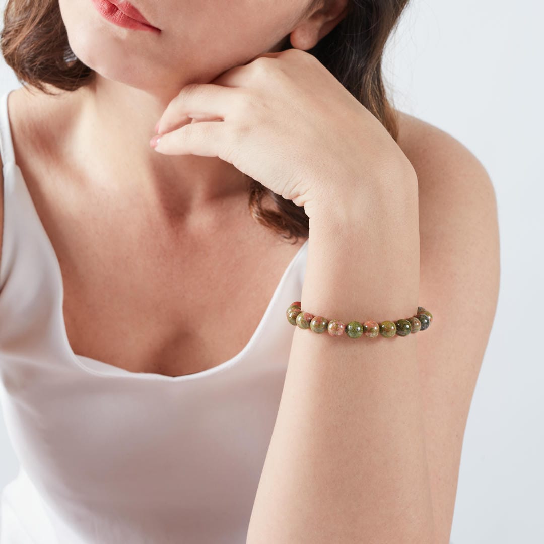 Kraftarmband Unakit / Epidot – Harmonie & Transformation