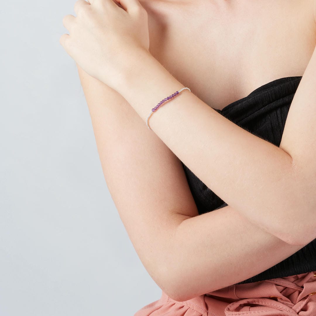 Silberarmband - Amethyst einfach