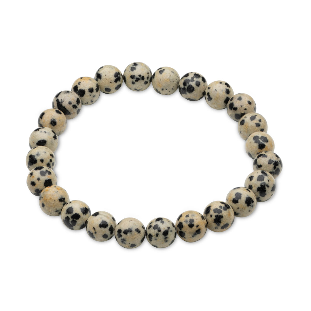 Kraftarmband Dalmatiner Jaspis – 0,8 cm - Lebensfreude & Balance