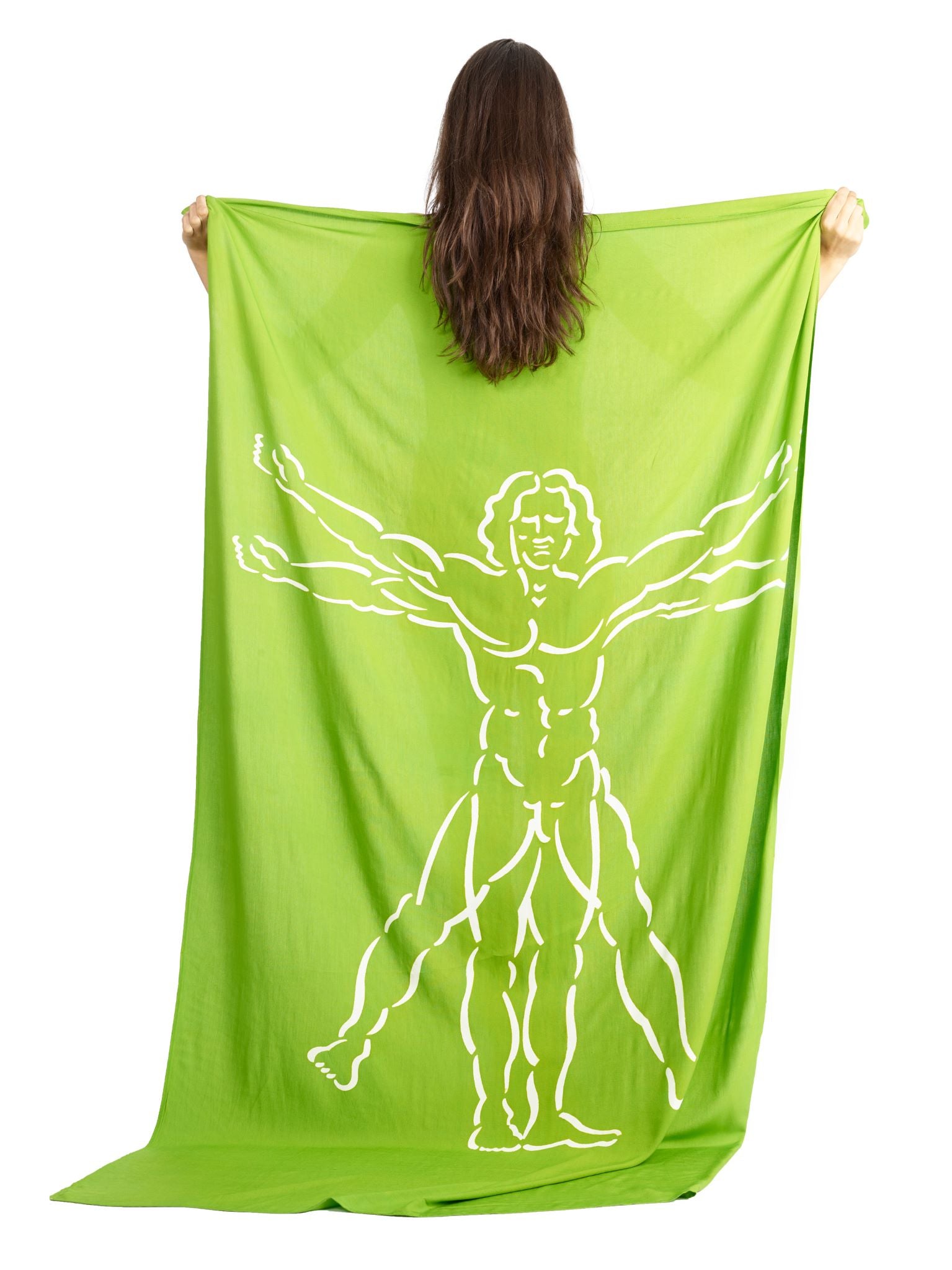 Sarong und Pareo mit Muster - Vitruvian Man - grün