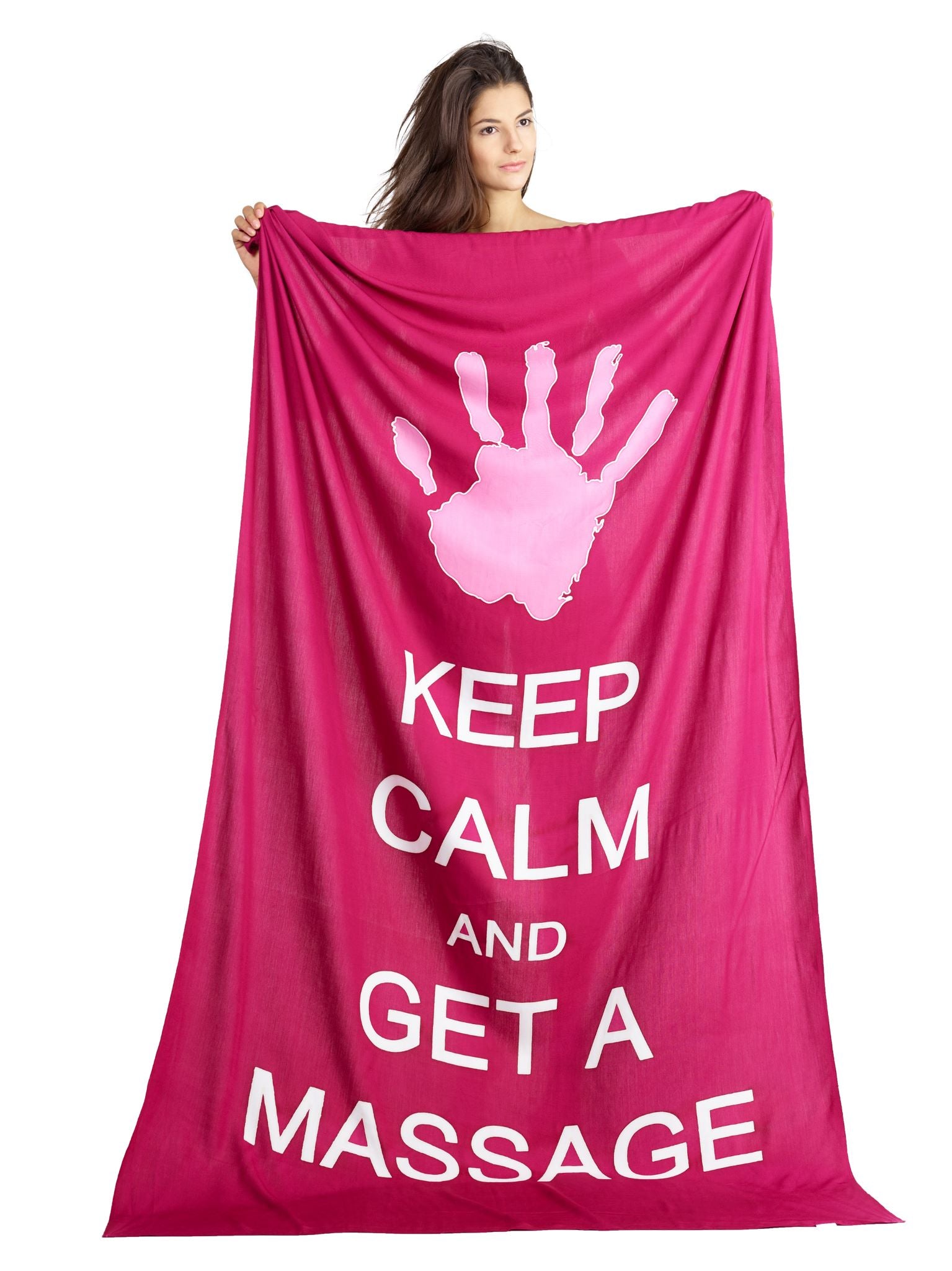 Sarong und Pareo mit Muster - Keep calm and get a Massage - rot