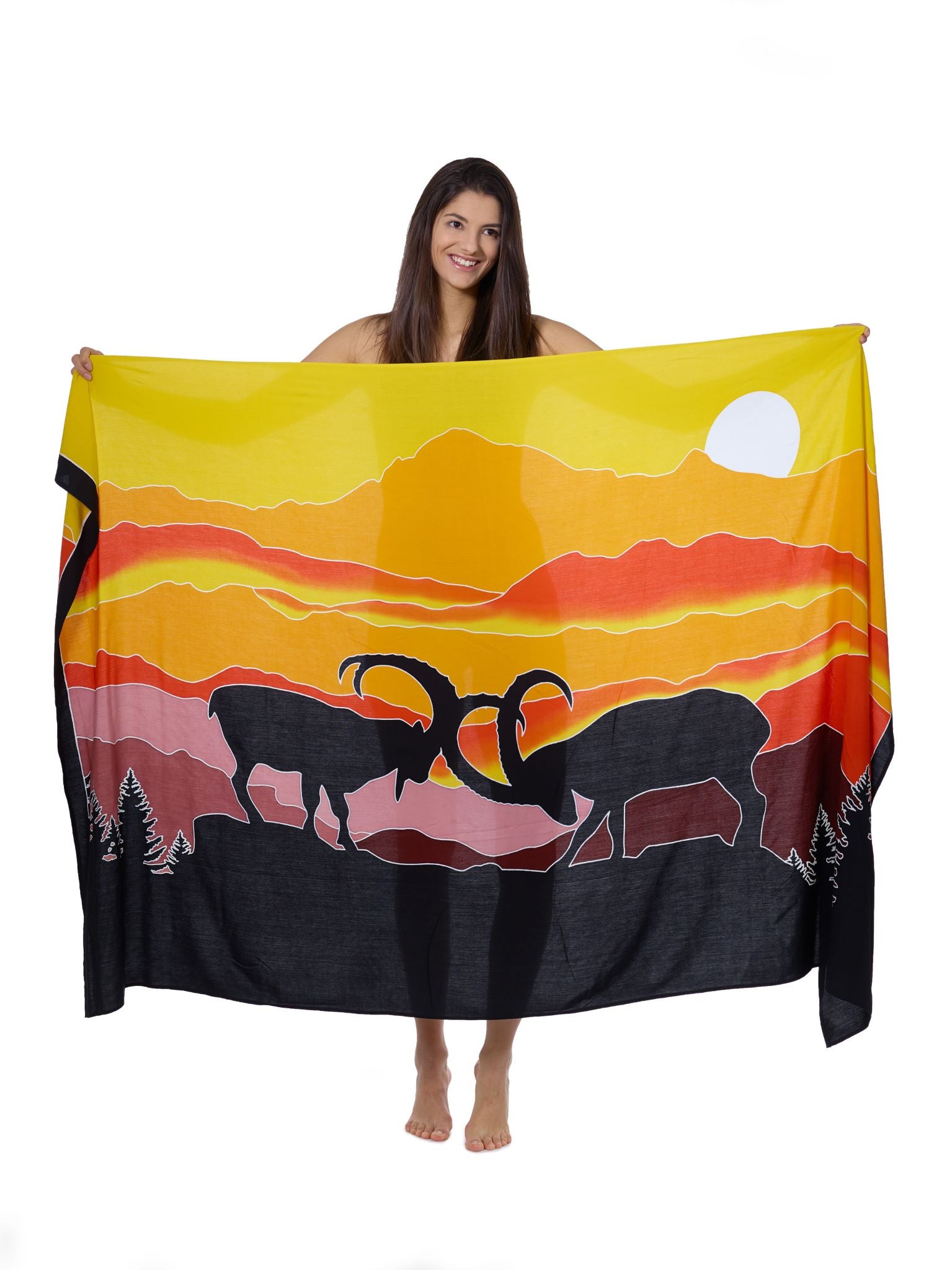 Sarong und Pareo mit Muster - Steinböcke