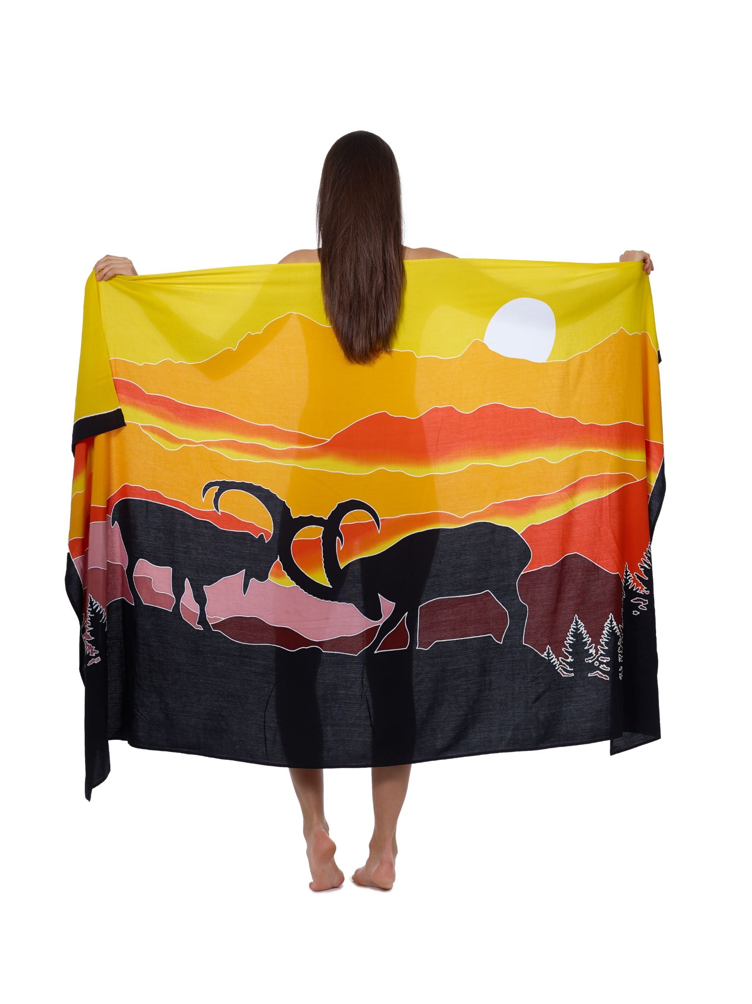 Sarong und Pareo mit Muster - Steinböcke