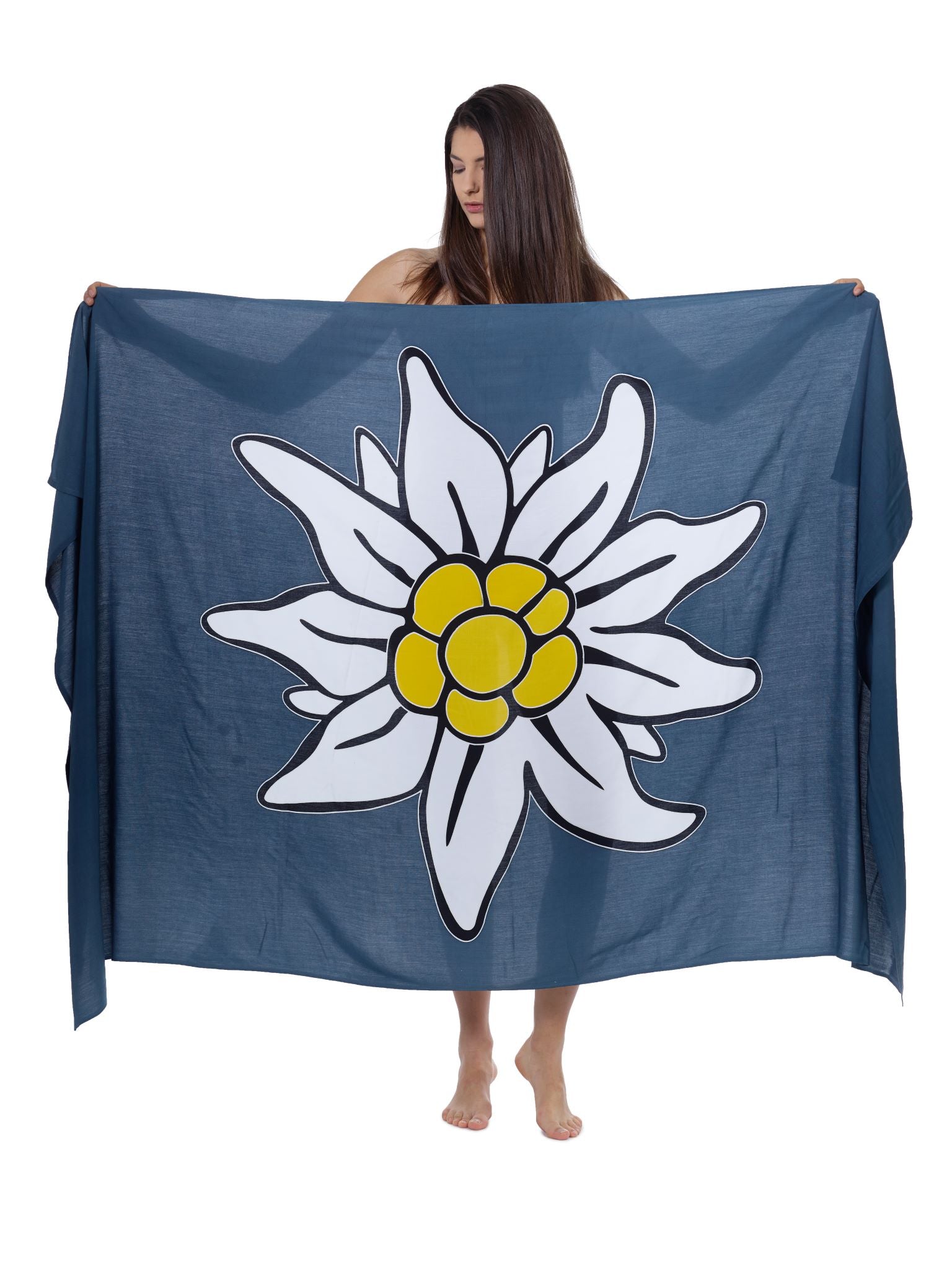 Sarong und Pareo mit Muster - Edelweiss grau