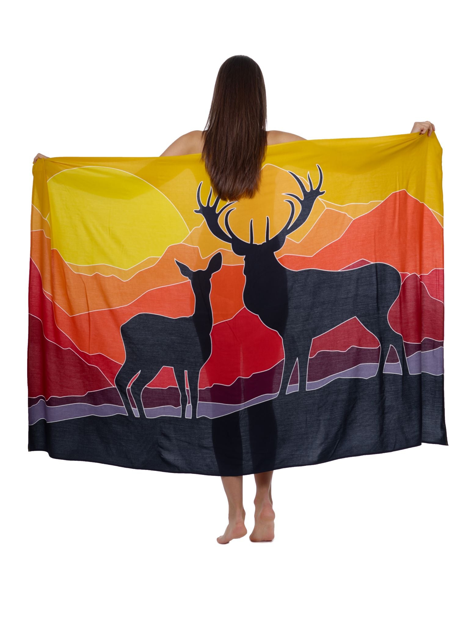Sarong und Pareo mit Muster - Rotwild