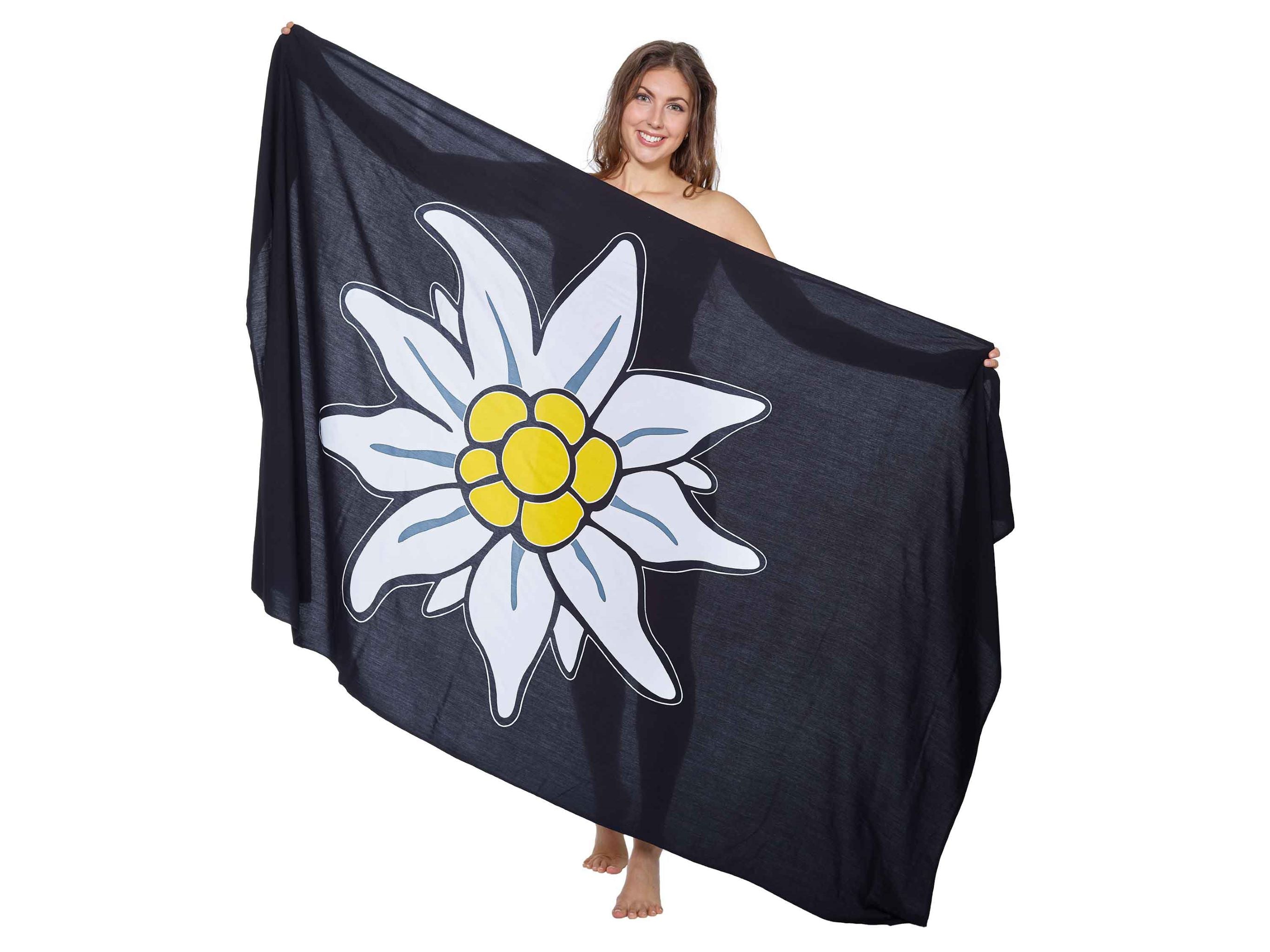 Sarong und Pareo mit Muster - Edelweiss schwarz