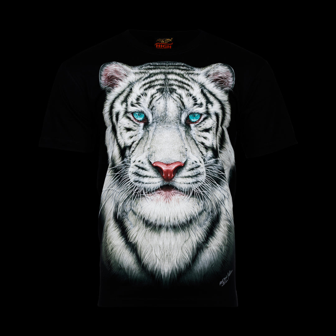 Weißer Tigerkopf-Print