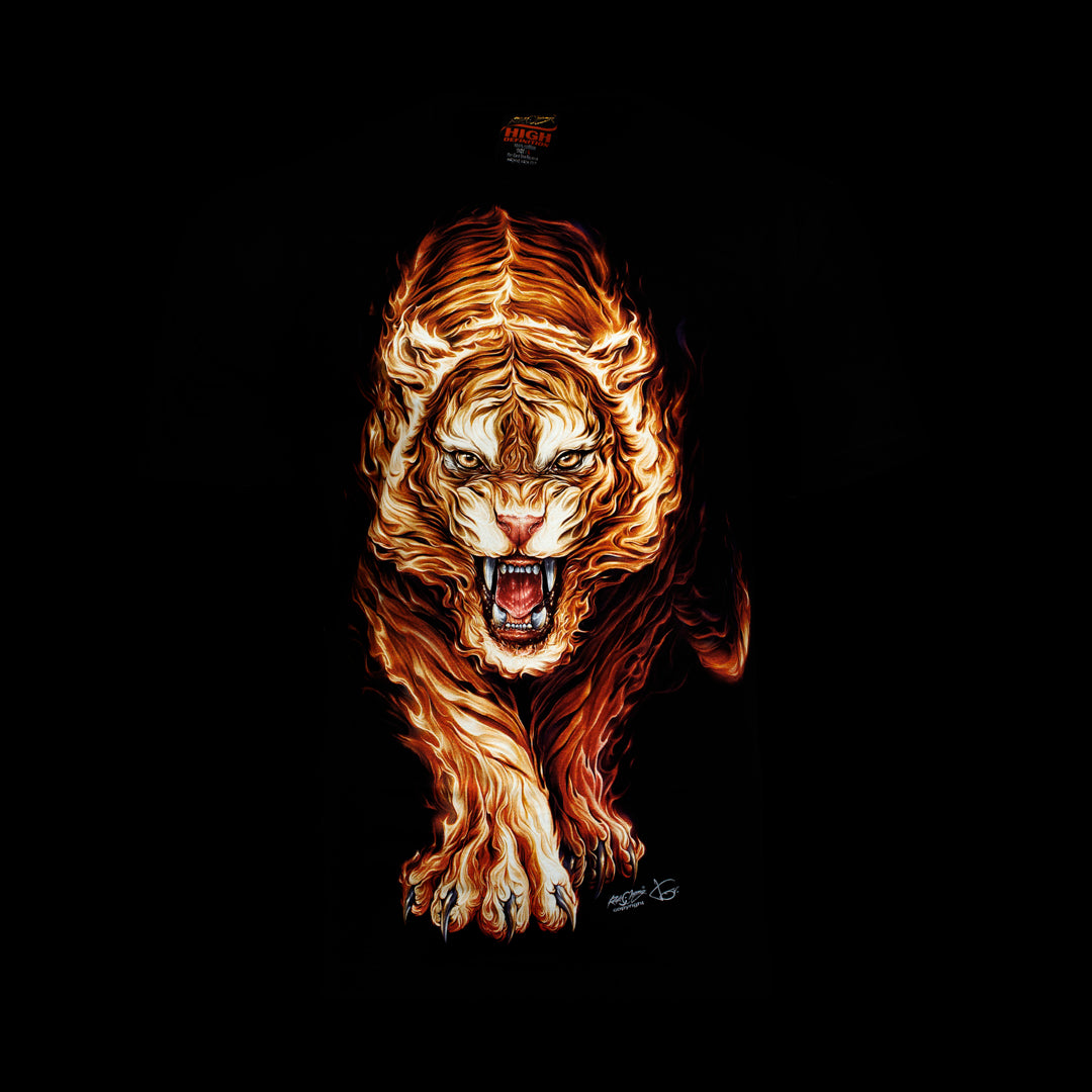 Tiger aus Flammen-Print