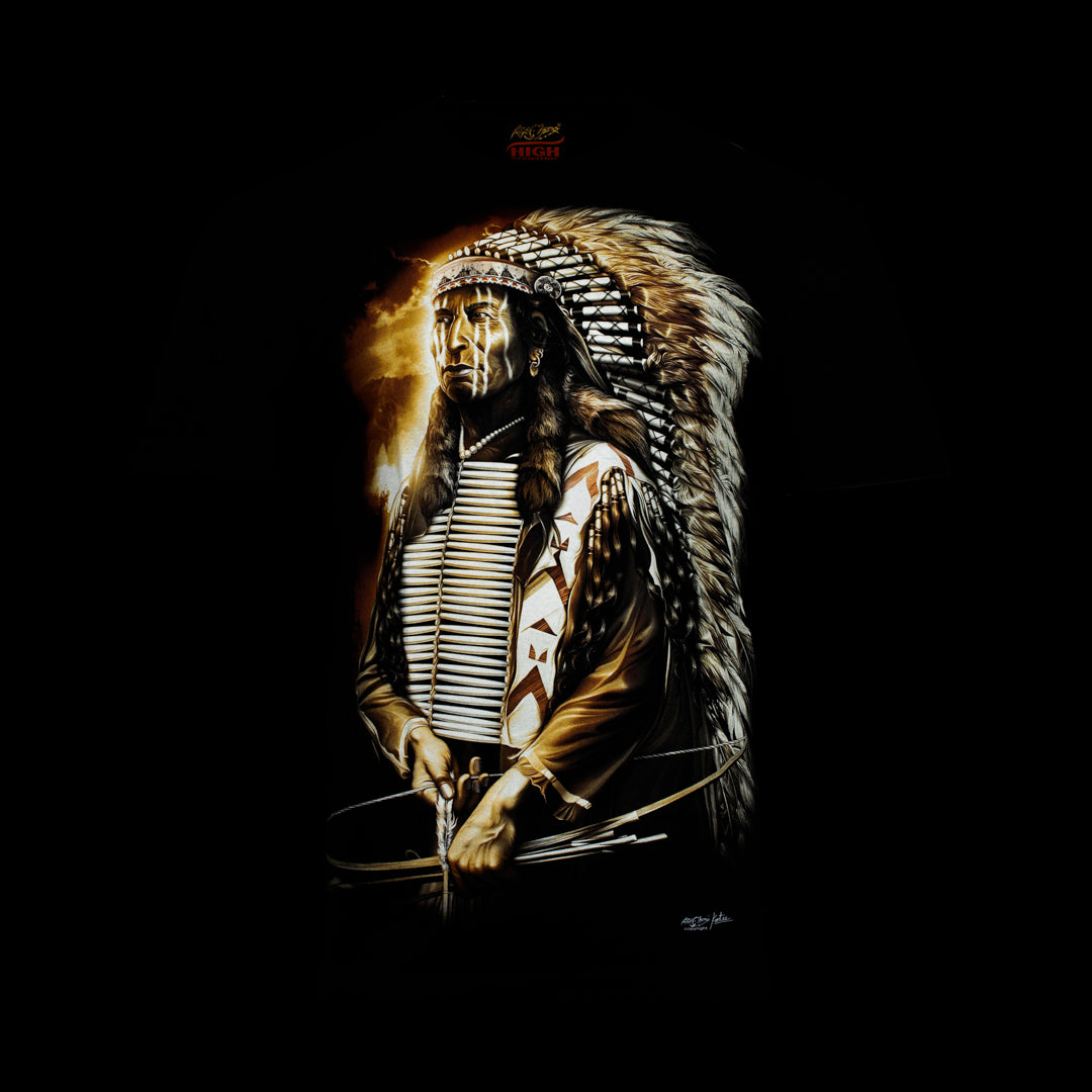 Native American Krieger mit Pfeil und Bogen