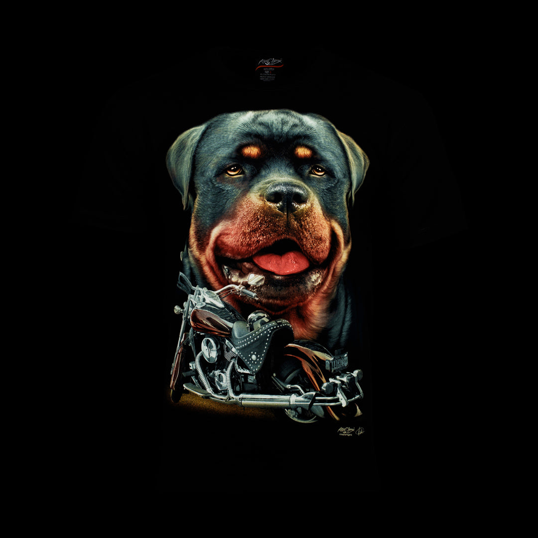 Rottweiler und Harley Davidson