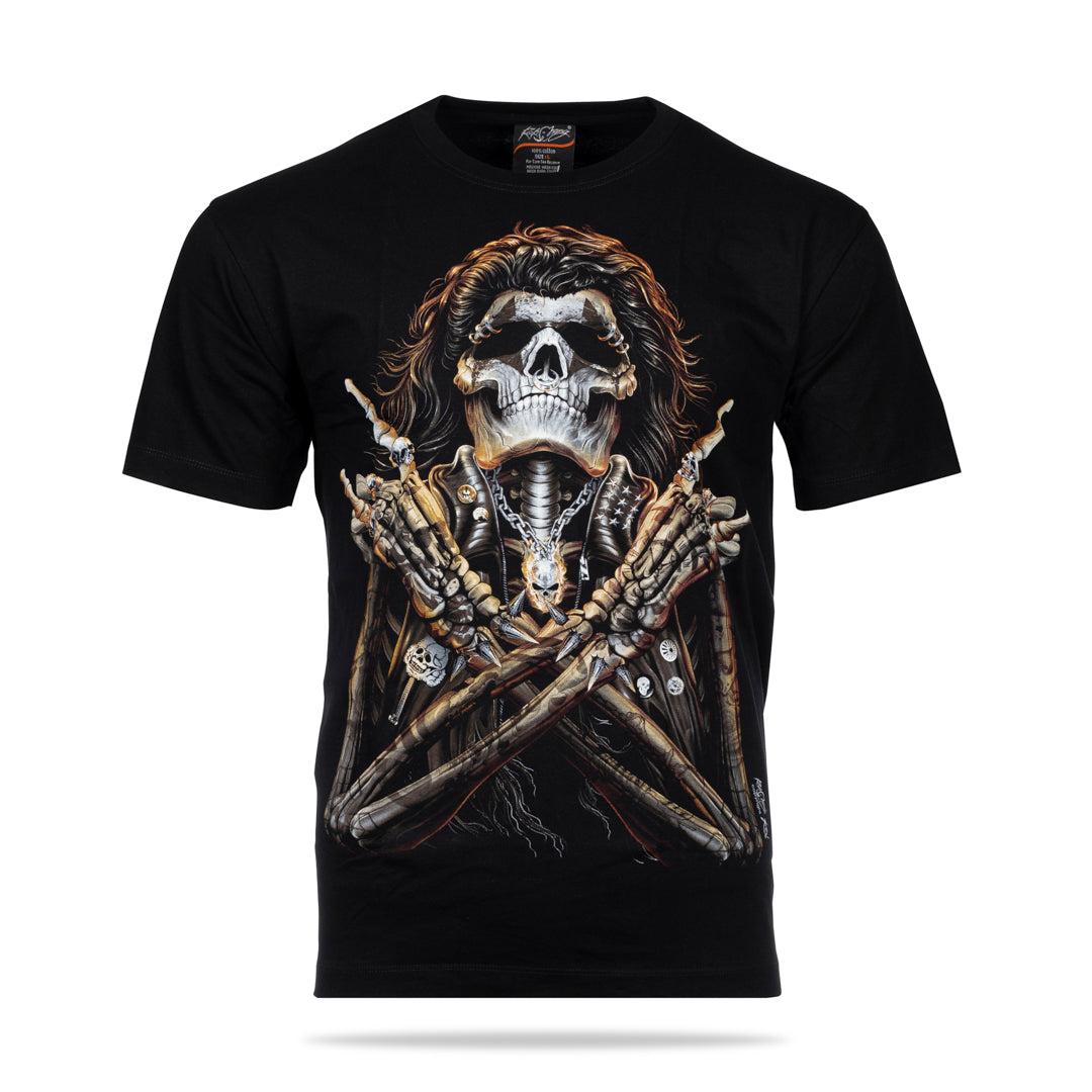 Schwarzes T-Shirt mit DeathX-Print, Vorderseite