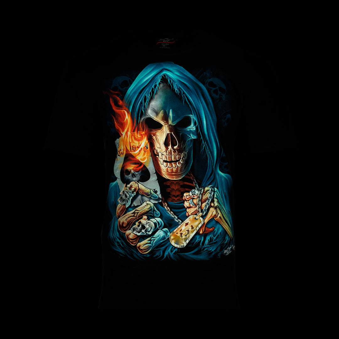 Totenkopf und Ass-Karte