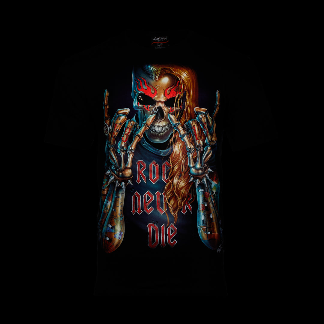 Totenkopf und Rock never die-Print
