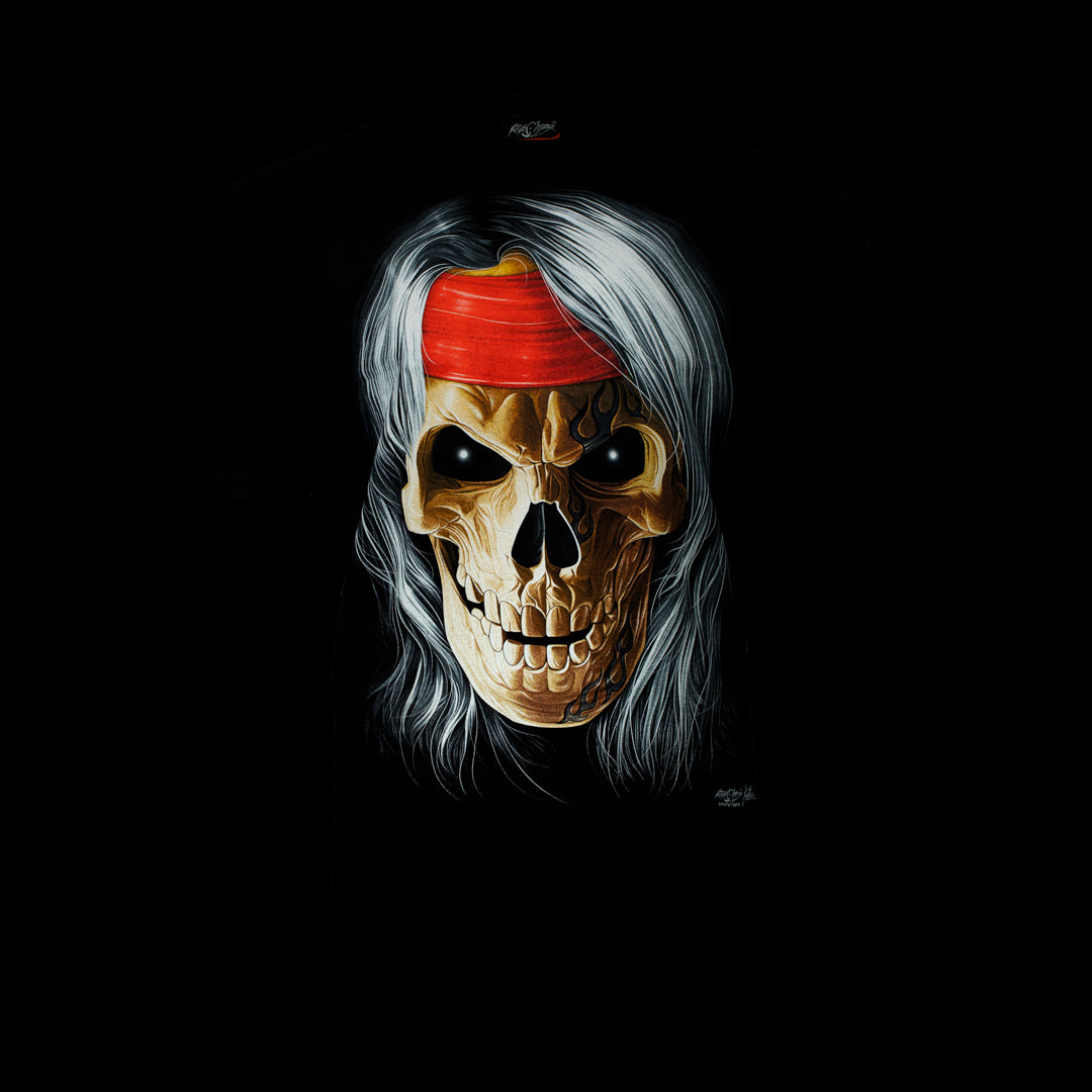 T-Shirt - Totenkopf mit Stirnband - 0707