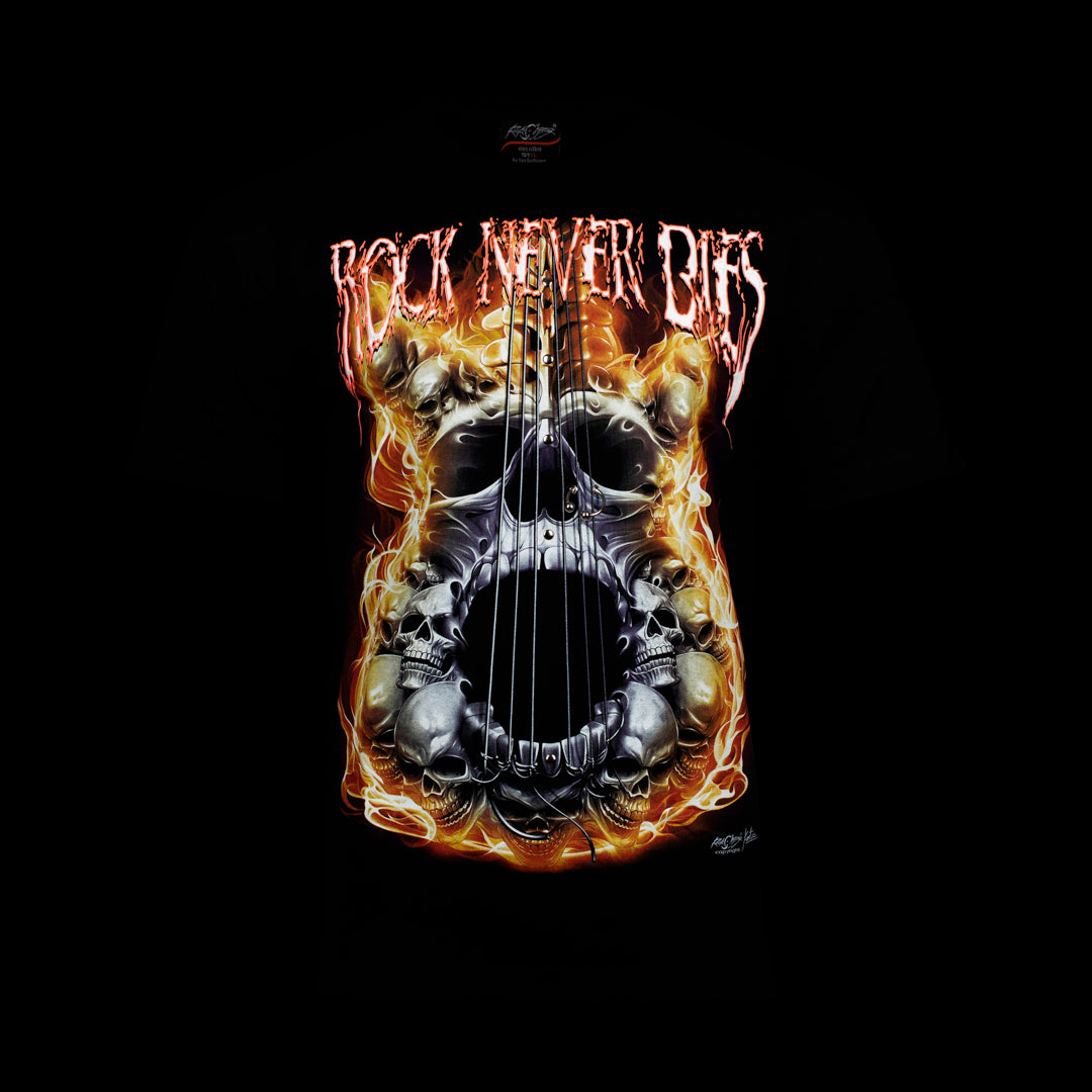 T-Shirt - Skull Strings - Rock never die - 0083