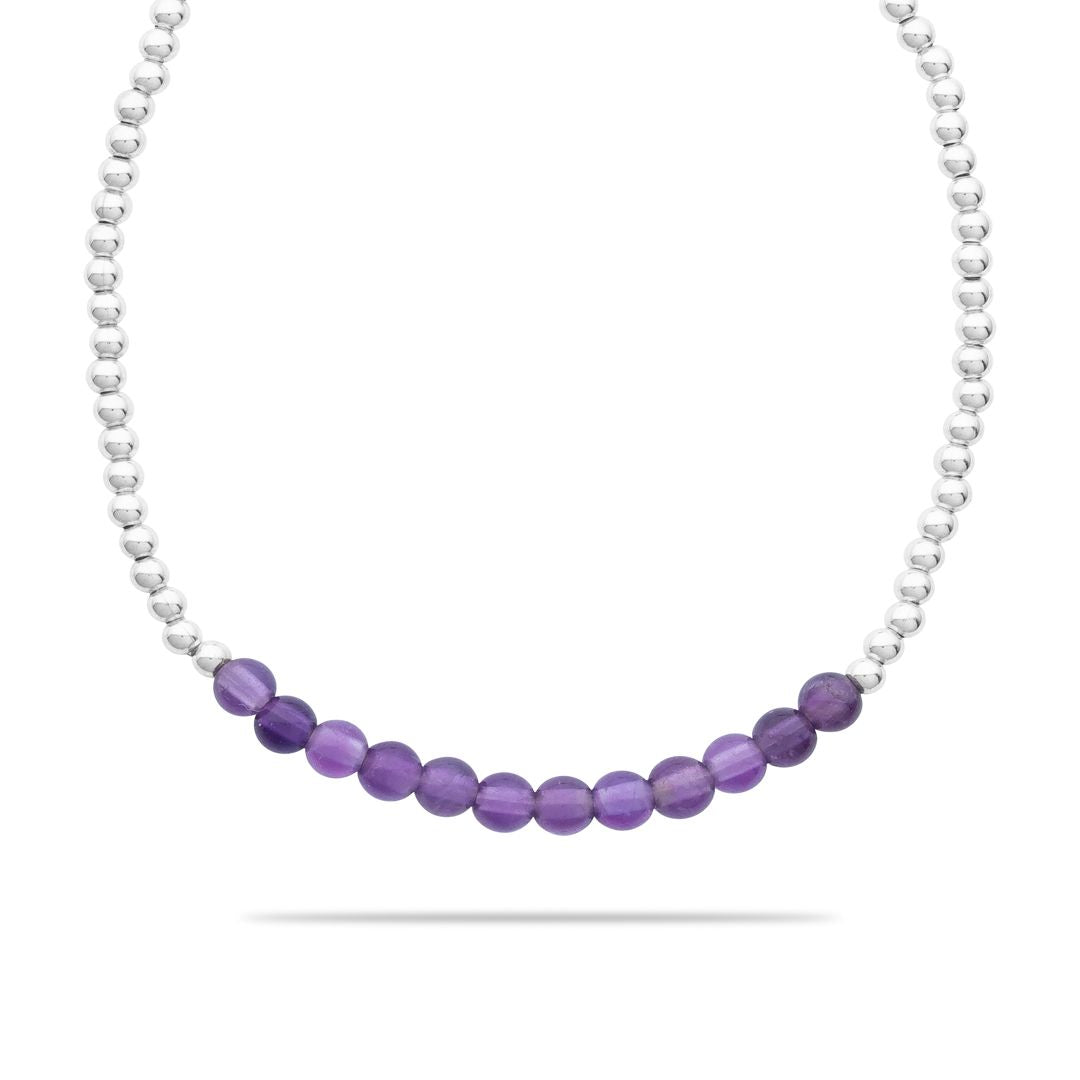 Silberarmband - Amethyst einfach