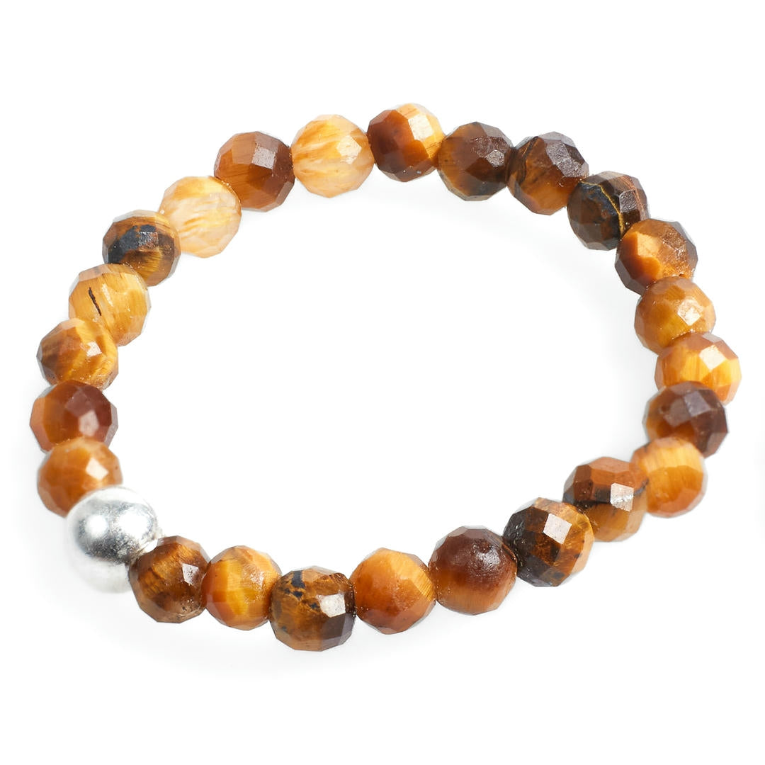 Mini Perlenring facettiert Tigerauge, Produktbild.