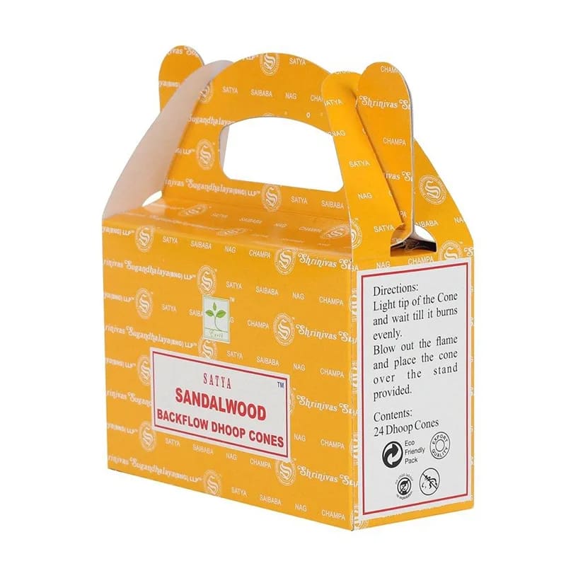 Satya Rückfluss-Räucherkegel Sandelholz – warm, holzig und beruhigend