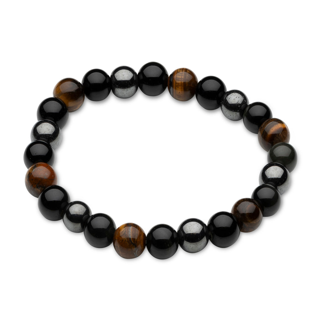Kraftarmband 3 Power - Hämatit, Obsidian und Tigerauge – Schutz & Energie