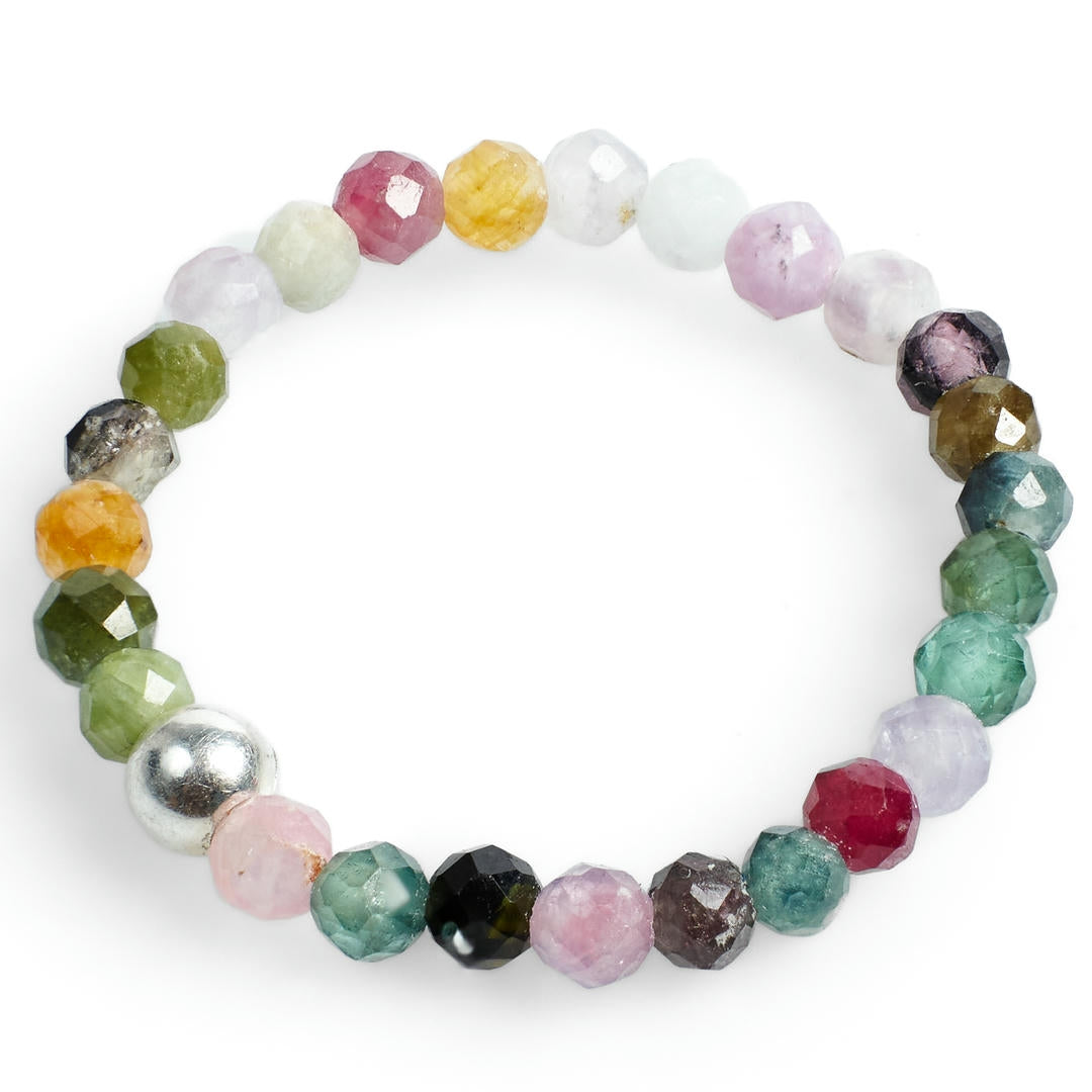 Mini Perlenring facettiert Roter - Turmalin mehrfarbig – Balance & Lebensfreude