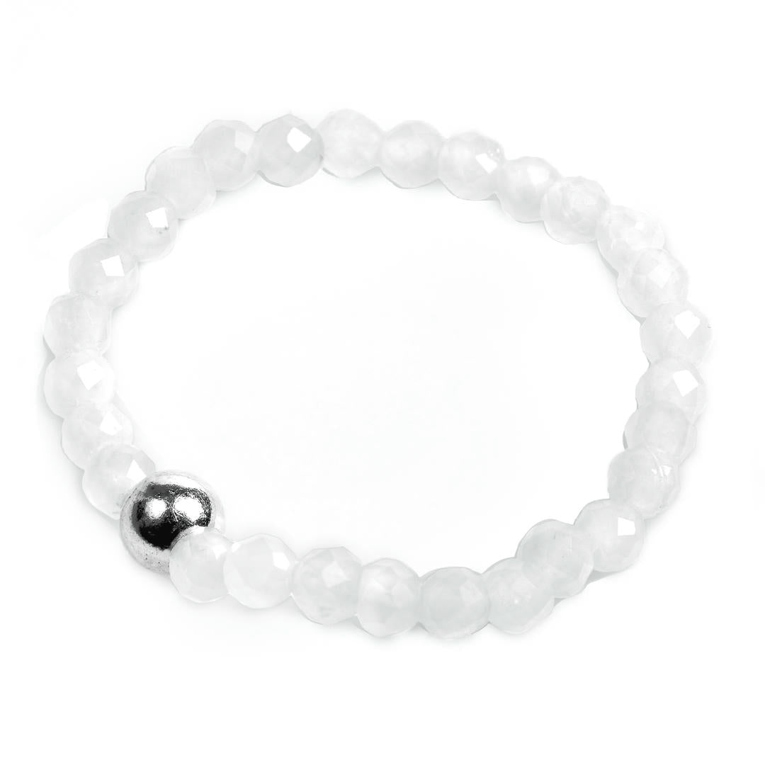 Mini Perlenring facettiert Mondstein – Intuition & feminine Energie