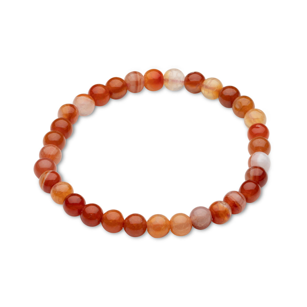 Kraftarmband Karneol – 6 mm - Lebensfreude & Motivation