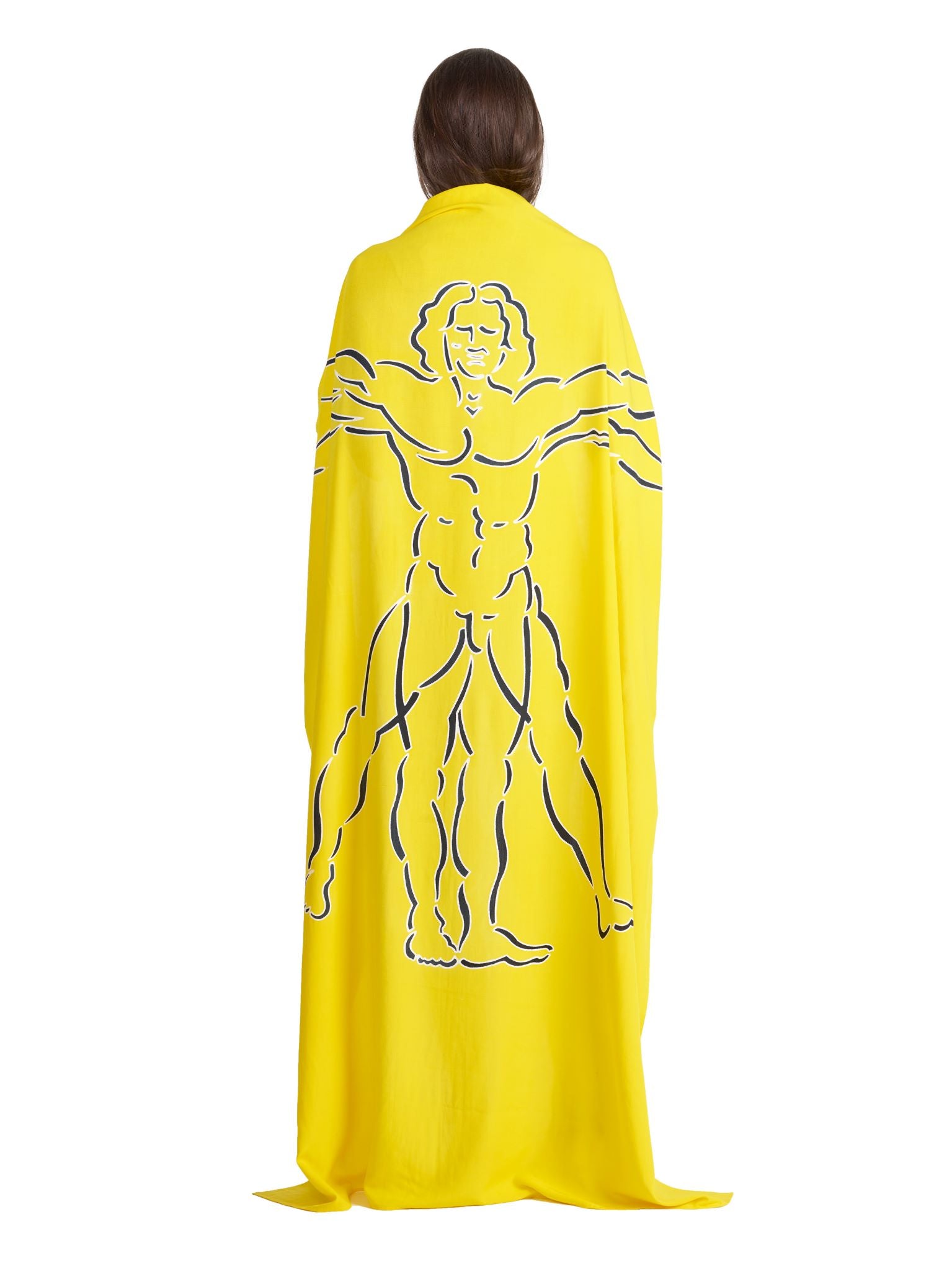 Sarong und Pareo mit Muster - Vitruvian Man - gelb