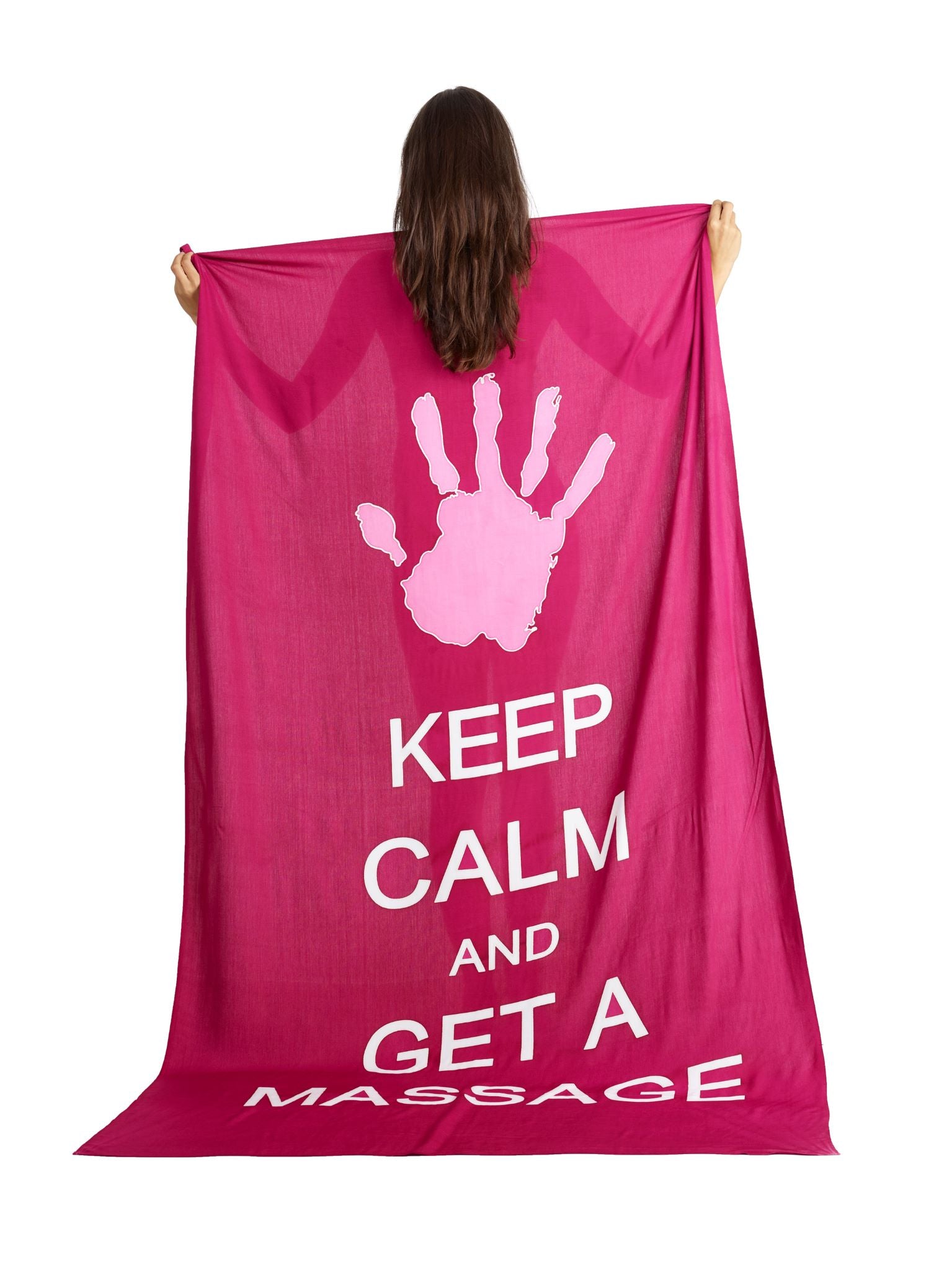 Sarong und Pareo mit Muster - Keep calm and get a Massage - rot