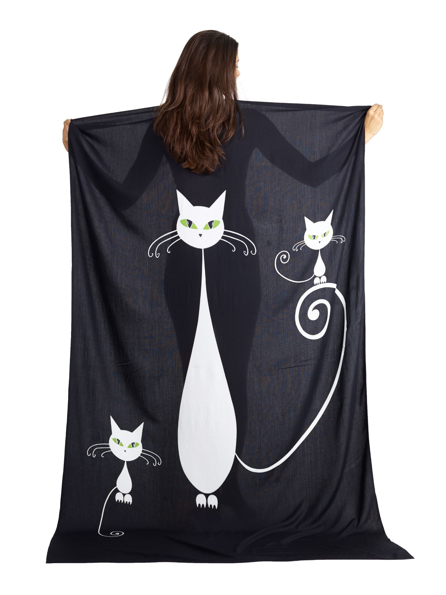 Sarong und Pareo mit Muster - Weisse Katzen