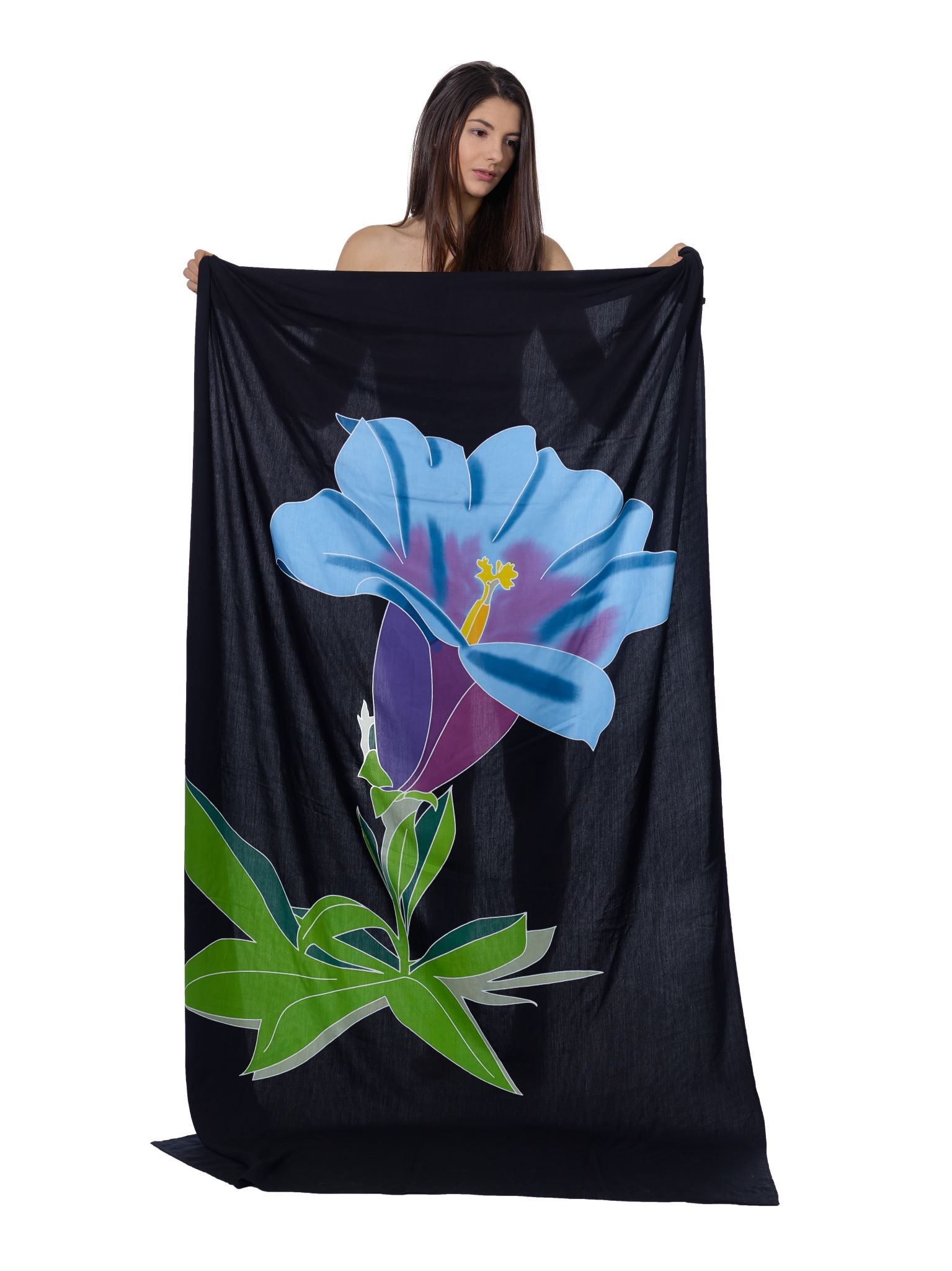 Sarong und Pareo mit Muster - Enzian