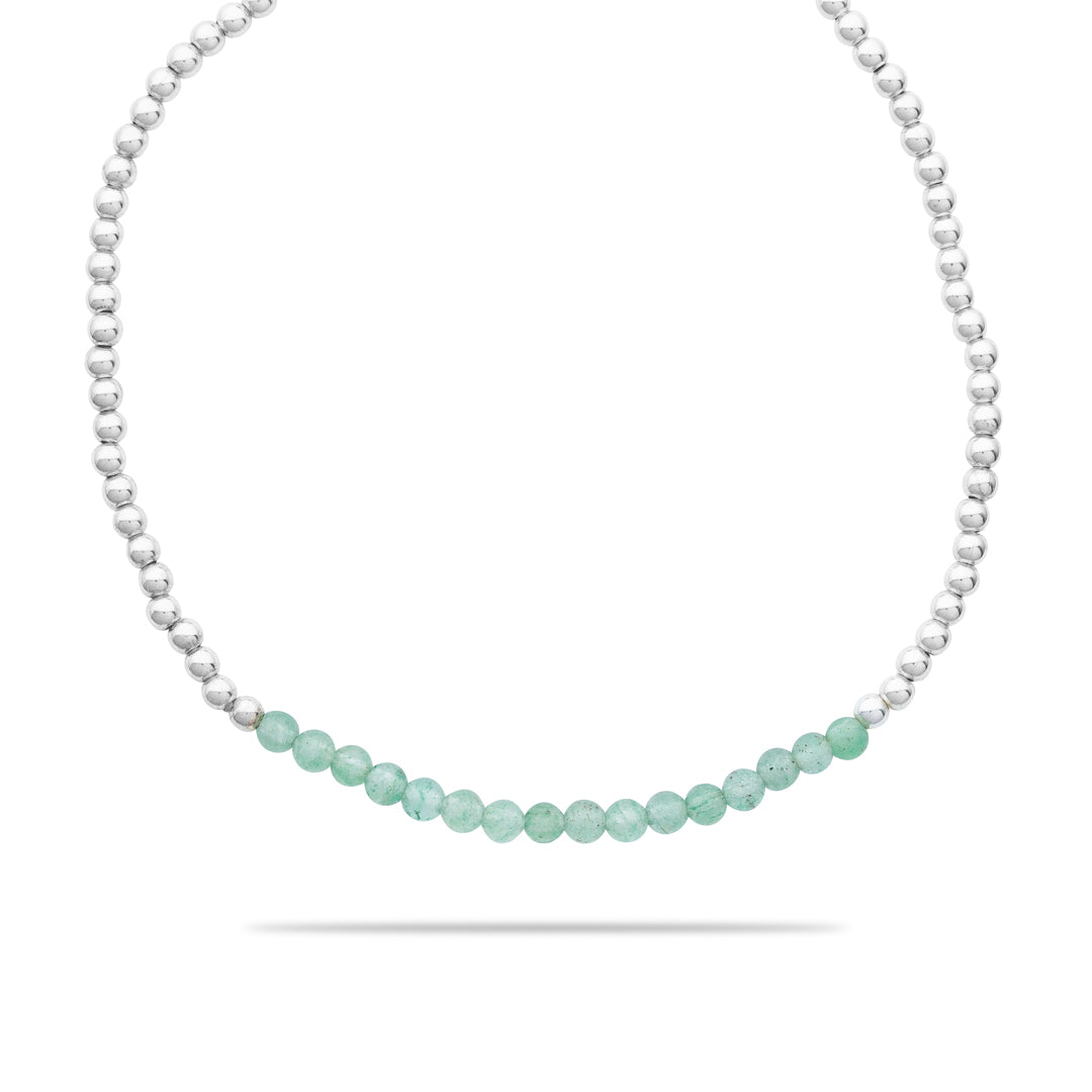 Silberarmband - Jade einfach