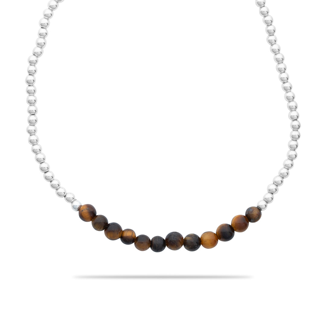 Silberarmband - Tigerauge einfach