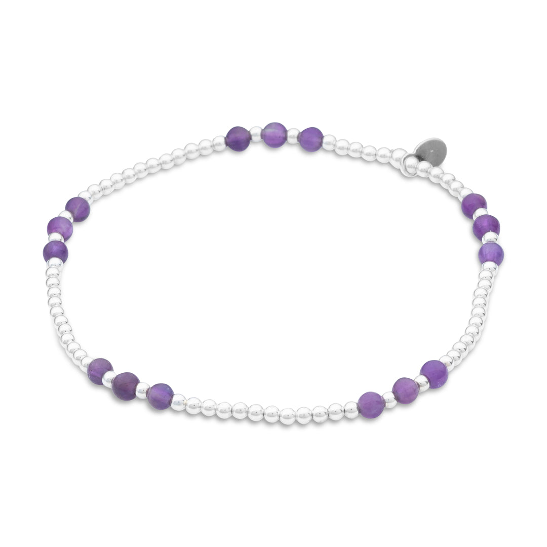 Silberarmband - Amethyst fünffach