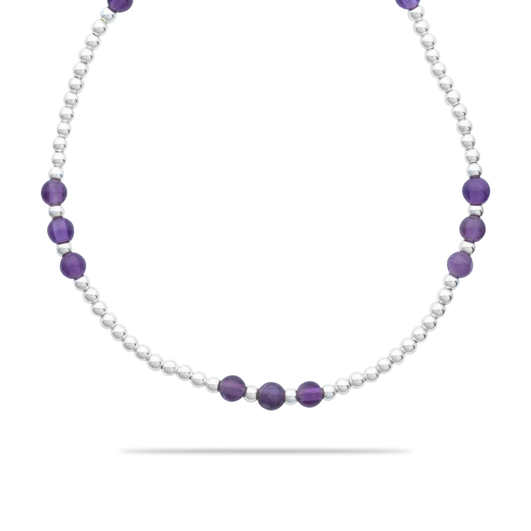 Silberarmband - Amethyst fünffach