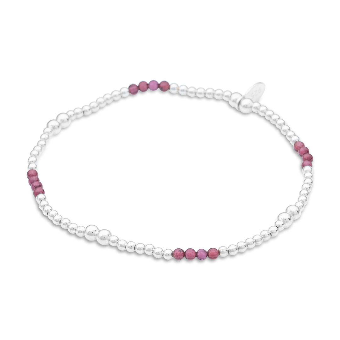 Silberarmband - Granat vierfach