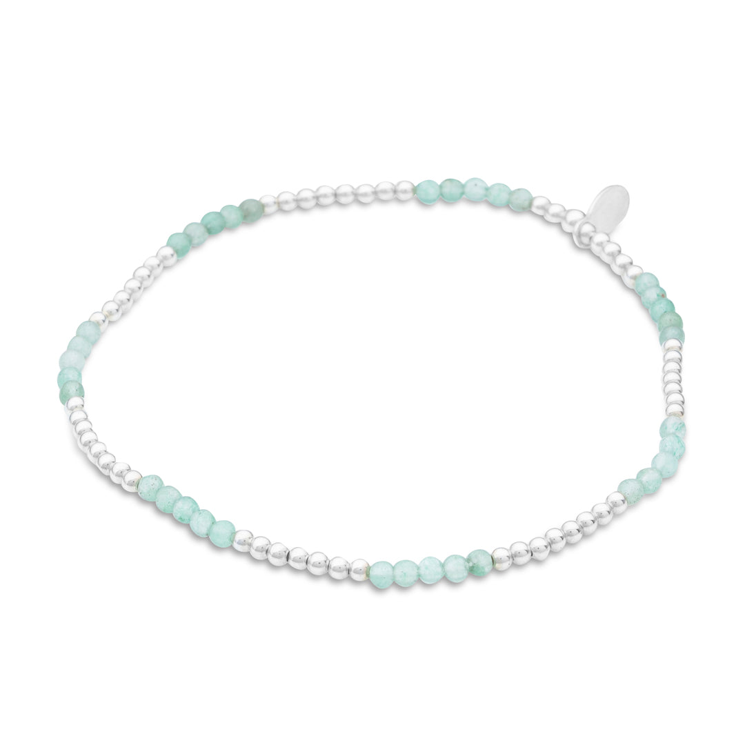 Silberarmband - Jade siebenfach