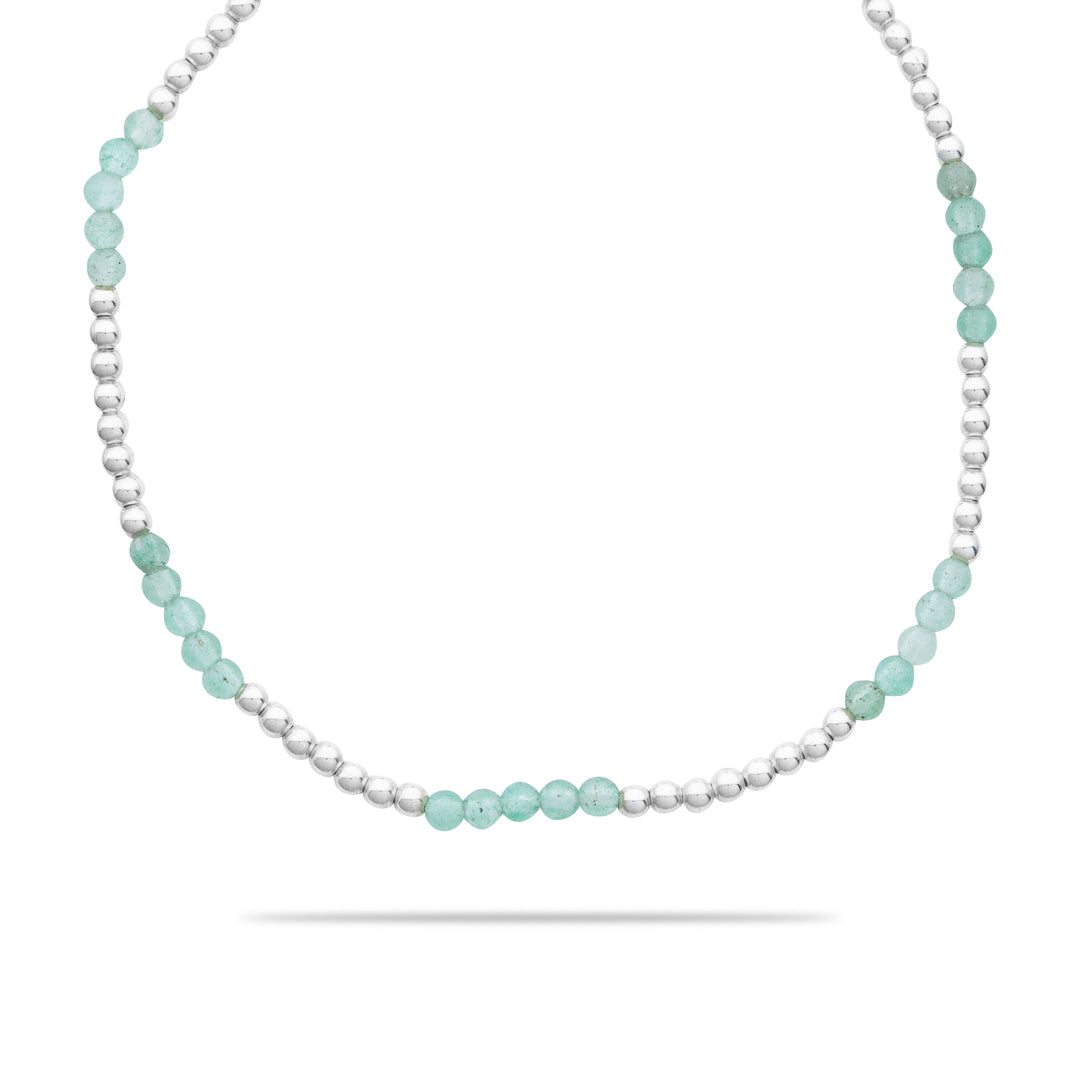 Silberarmband - Jade siebenfach