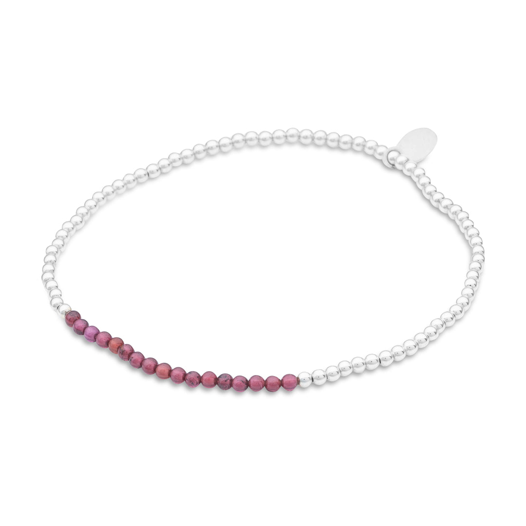 Silberarmband - Granat einfach