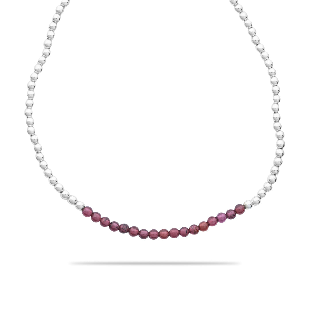 Silberarmband - Granat einfach