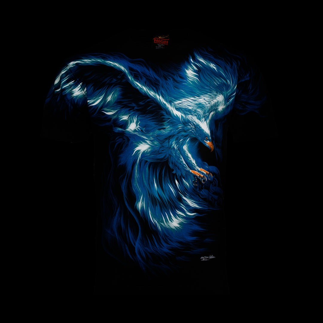 Blauer Adler-Print 