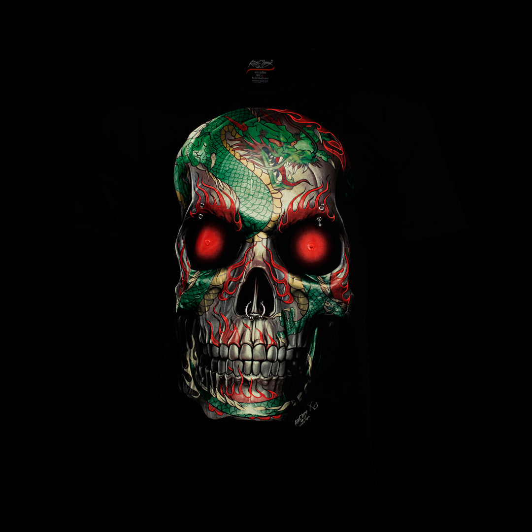 Totenkopf Drachen-Print 