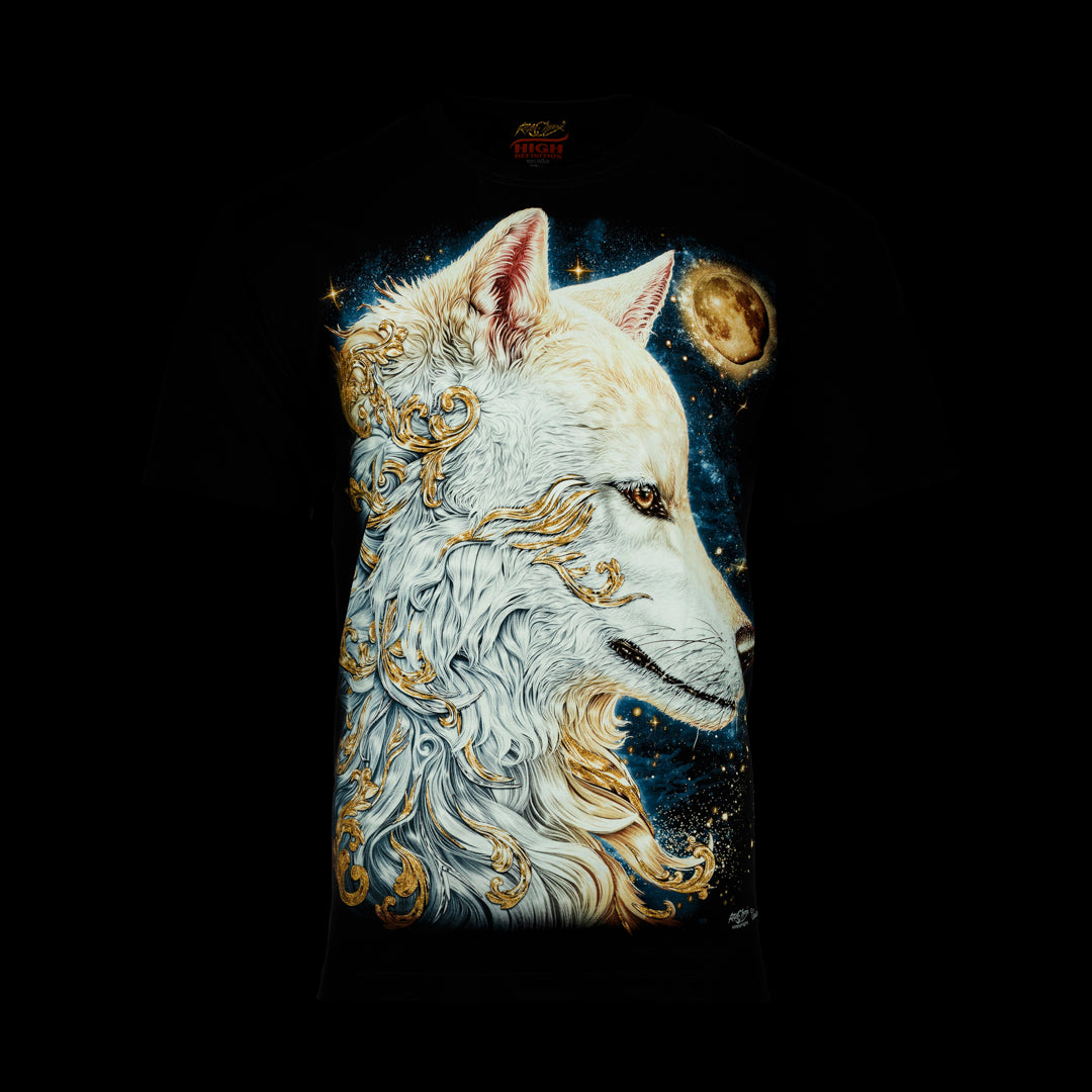 Weißer Wolf Goldmond-Print