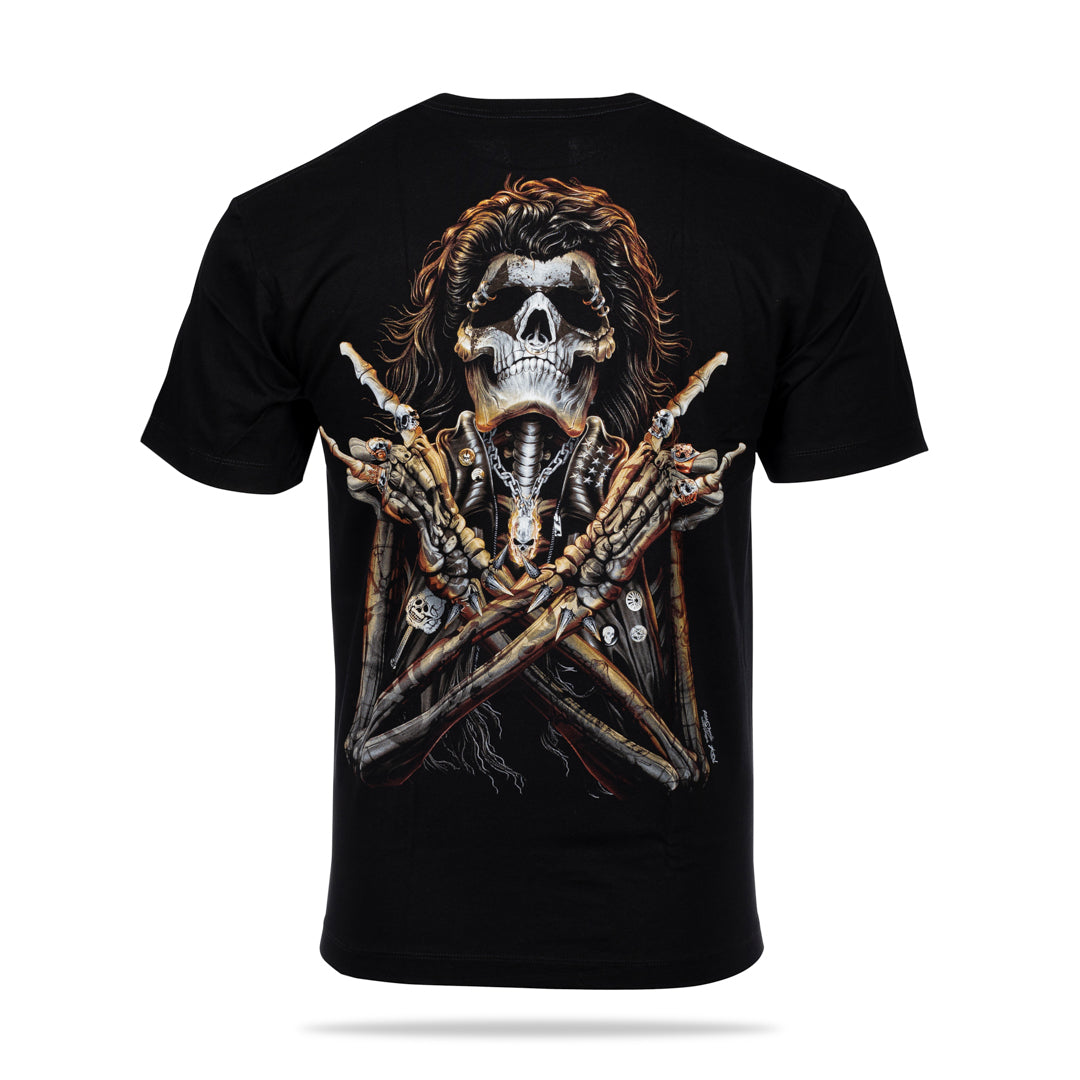 Schwarzes T-Shirt mit DeathX-Print, Rückseite 