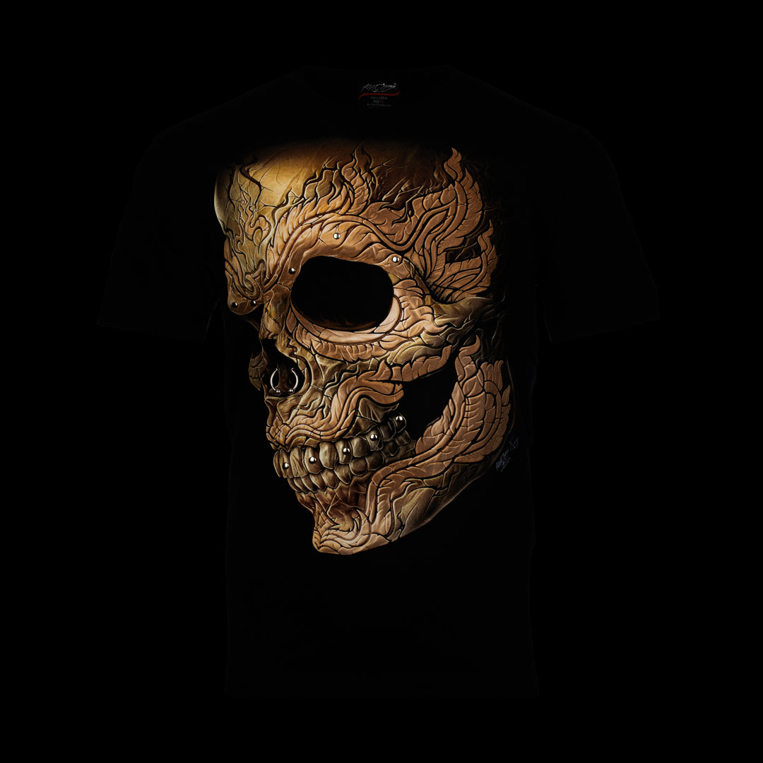 T-Shirt - Totenkopf ohne Piercing und Zahnnieten - 00052