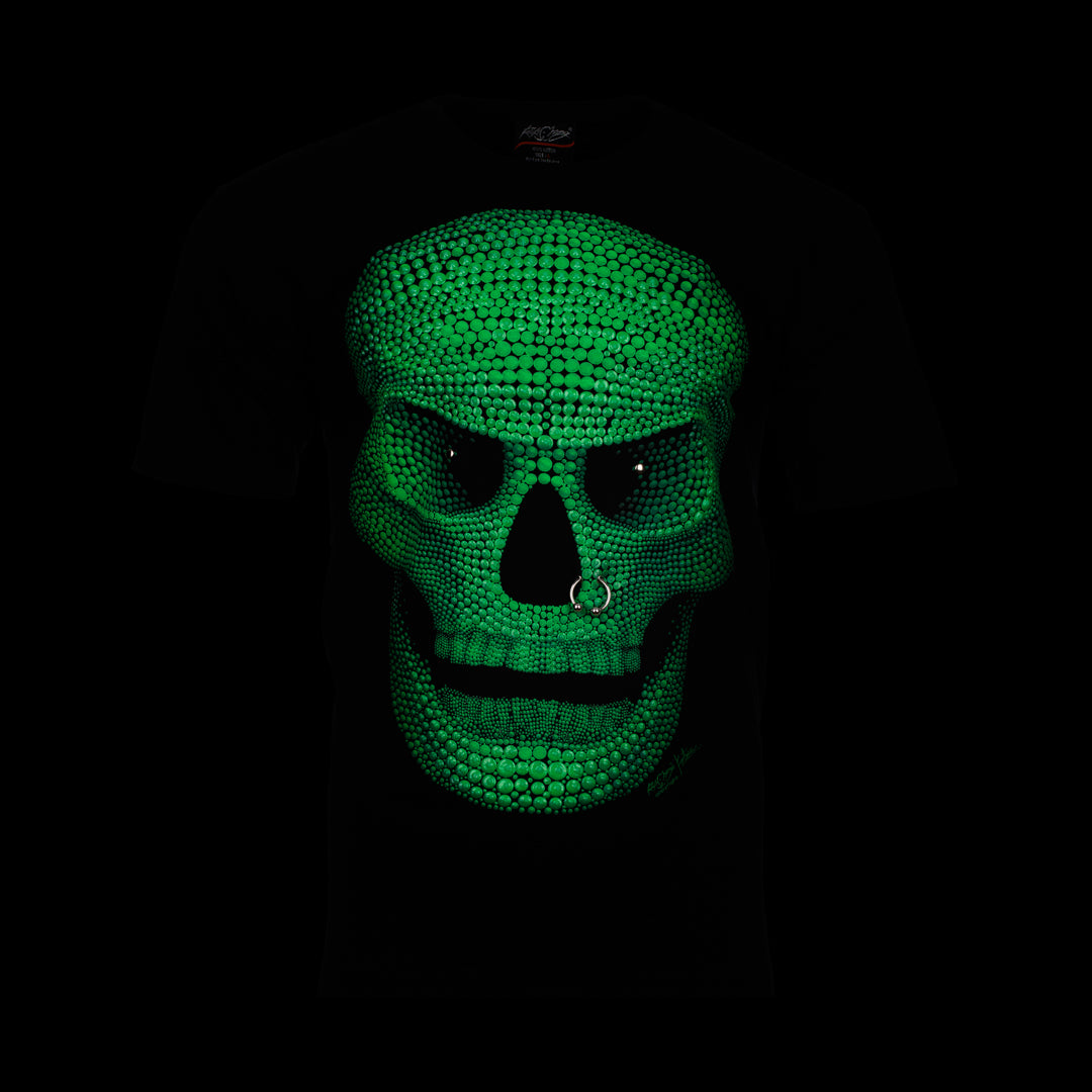 T-Shirt - Grüner Totenkopf - 0125