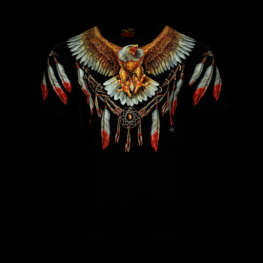 T-Shirt - Adler mit Federschmuck - 0044