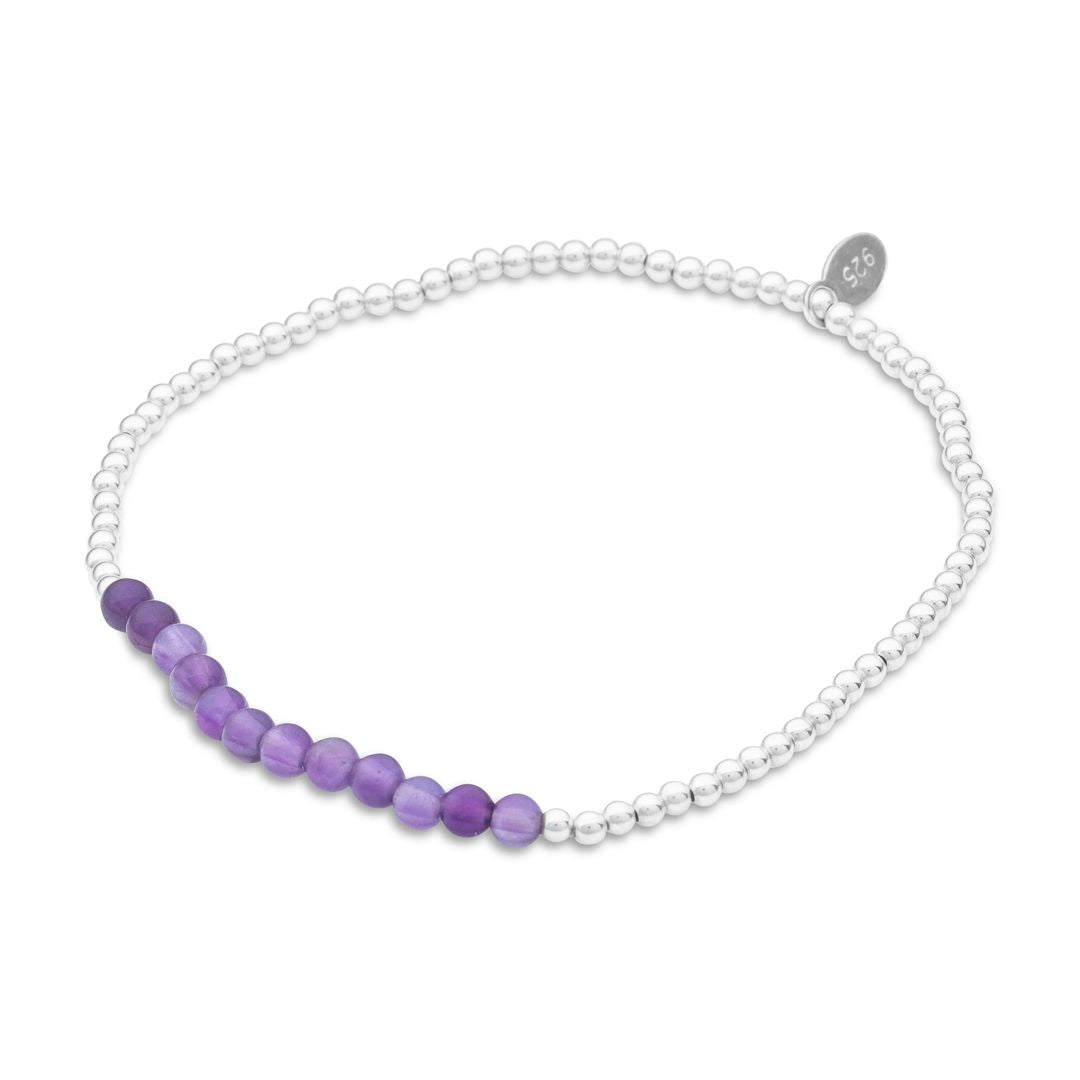 Silberarmband - Amethyst einfach